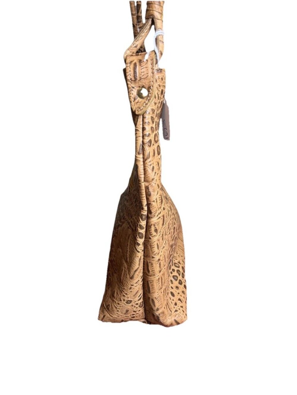 Barganza B. Bag Real Leather Brown Croc Pattern Shoulder Bag - Picture 6 of 14